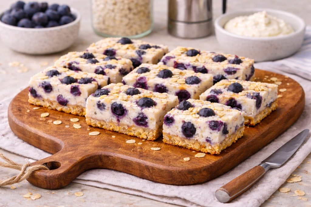 Eiwitrijke Blauwe Bes Kwarkreepjes