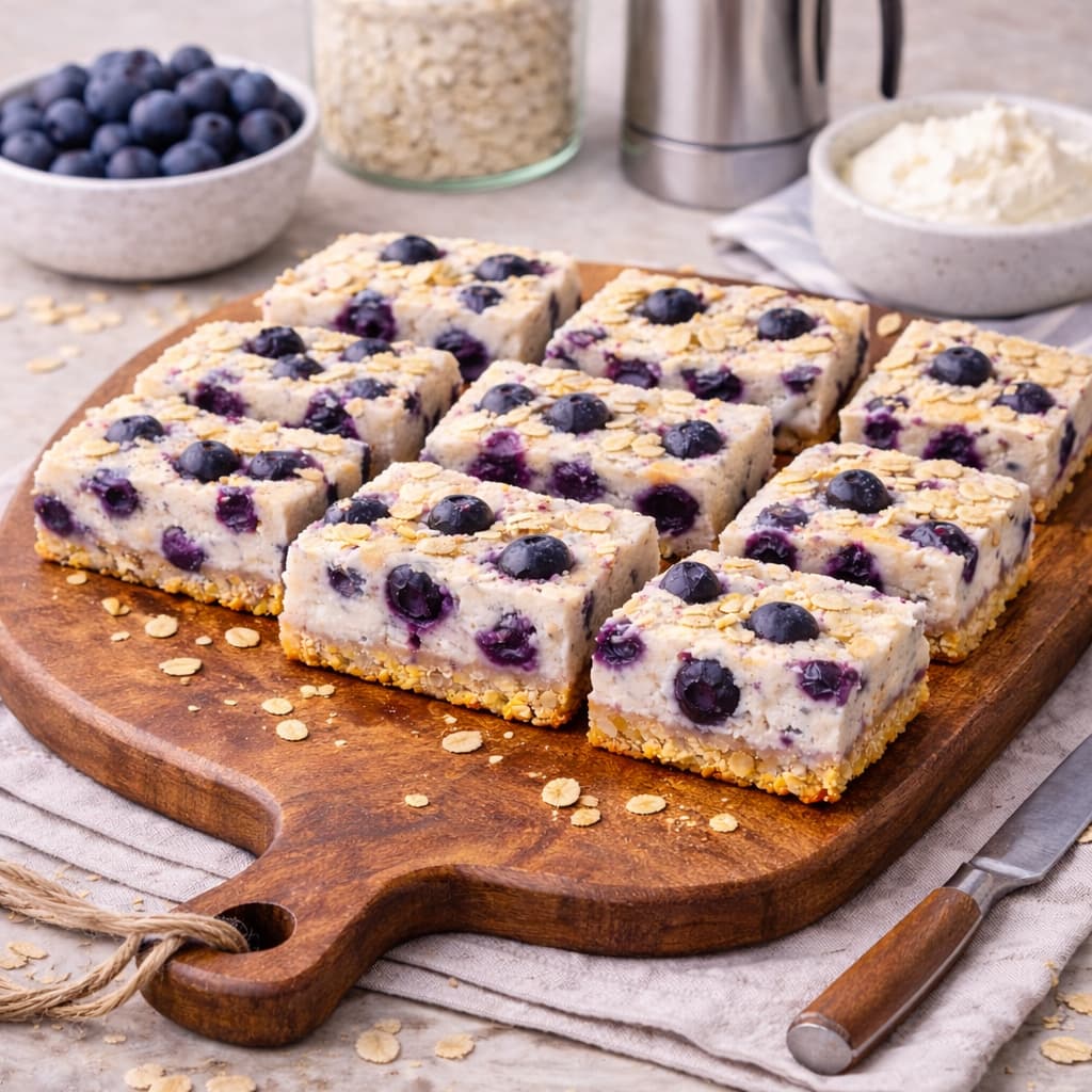 Eiwitrijke Blauwe Bes Kwarkreepjes