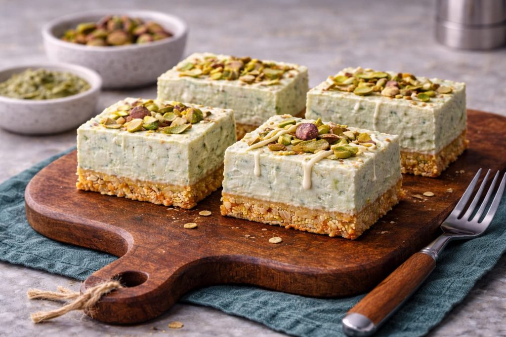 High-Protein Pistache Cheesecake