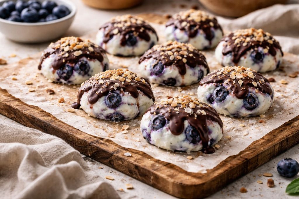 Blueberry Yoghurt Bites met Chocolade