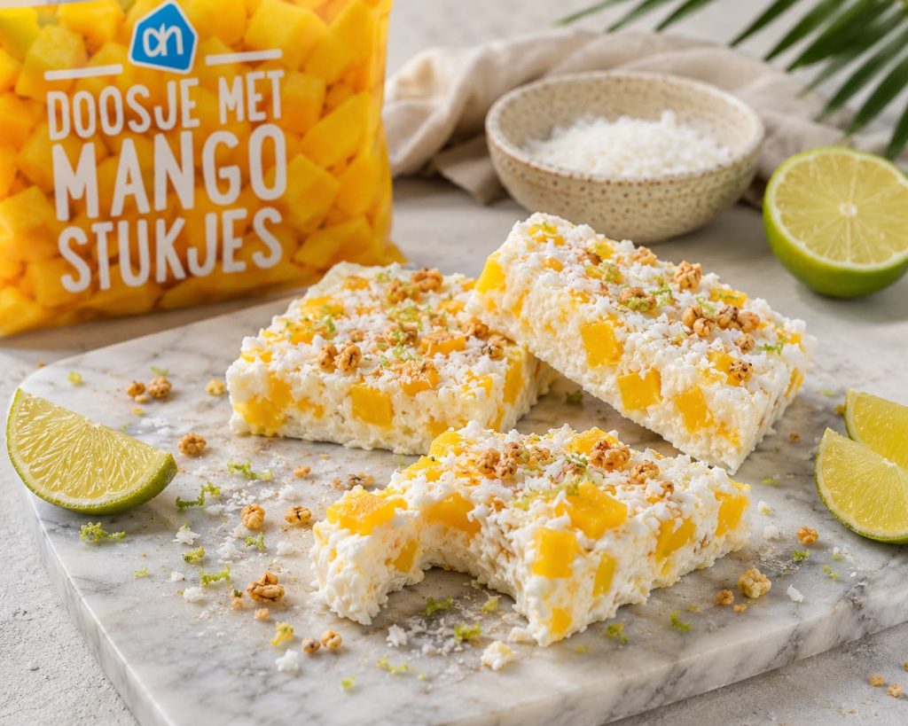 Frozen Mango Yoghurt Bites met Kokos & Limoen