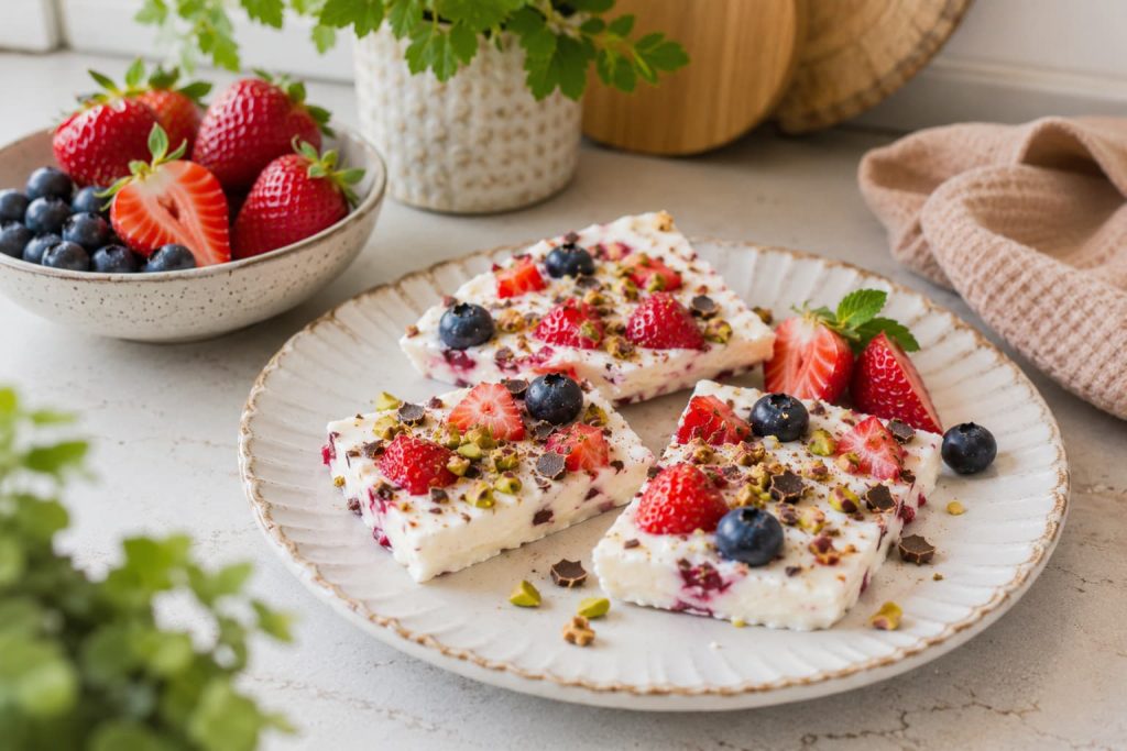 Frozen Yoghurt Bites met Aardbei & Pistache I Jonathan Klaassen